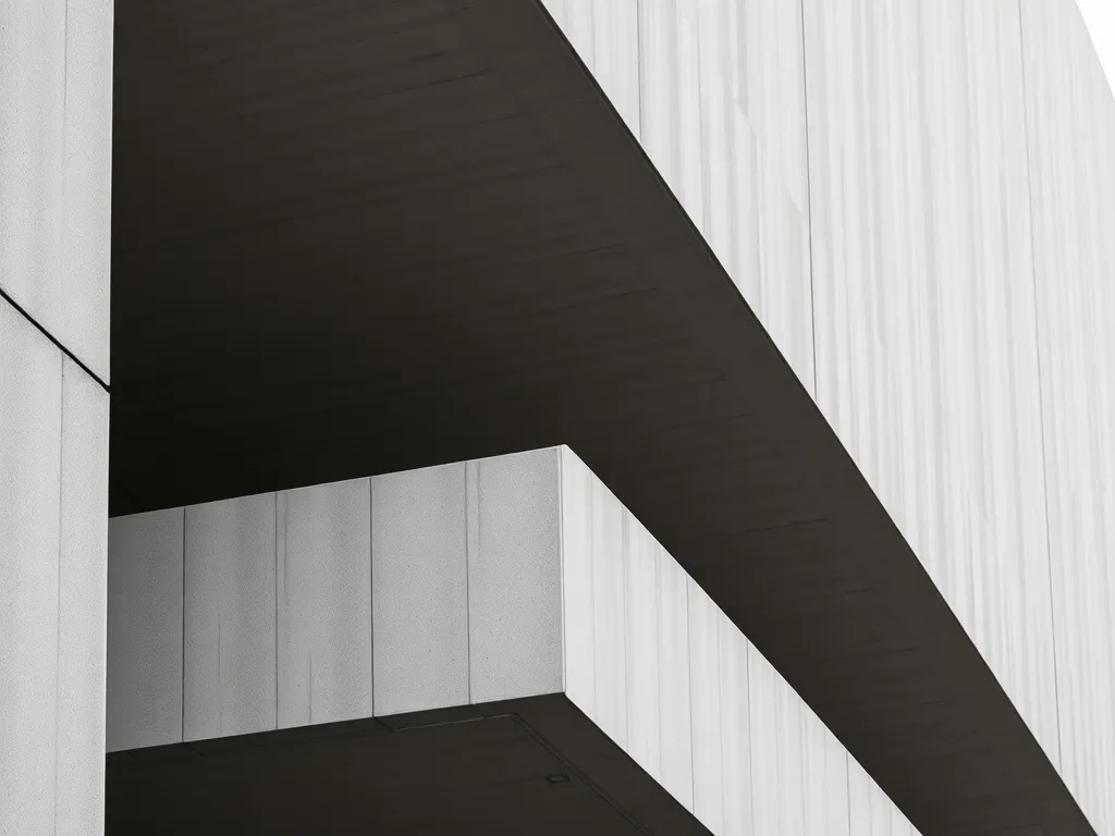 Minimalist architectural detail of a modern concrete buildin
