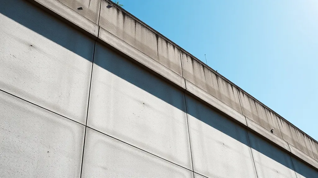 Minimalist architectural detail of a concrete building with